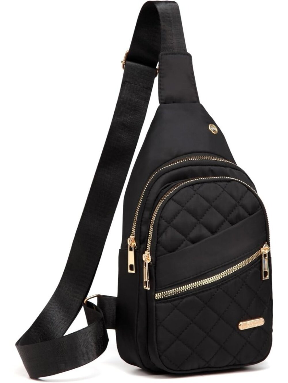 Women's Black Small Sling Backpack Chest Bag For Travel Hikes Crossbody Bag